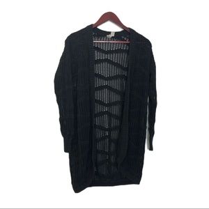 Forever 21 Black Crochet Knit Cardigan Sweater